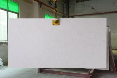 White Marble Look Engineered Artificial Kitchen Countertops Man Made Quartz Stone