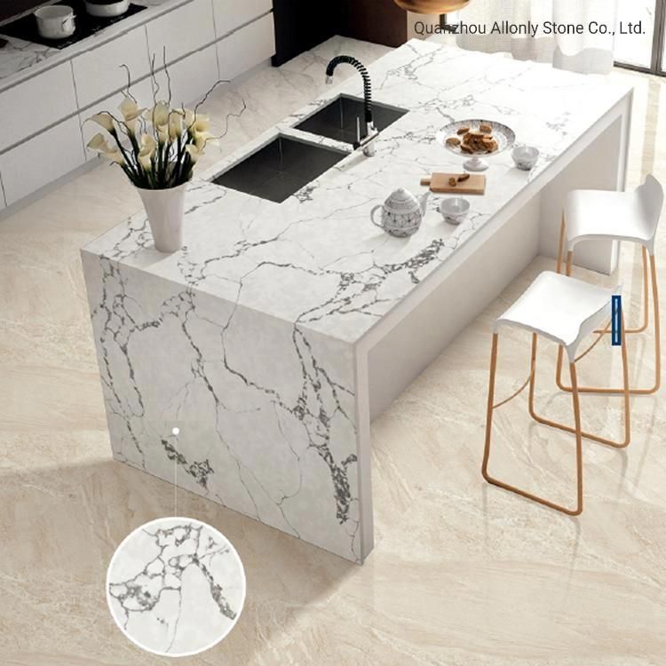 Custom Made Quartz Panel Solid Surface Countertop for Kitchen