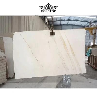 Golden Ariston, Aristide Gold Vein Marble, Chinese White Calacatta Gold Marble Slab for Countertops, Mosaic
