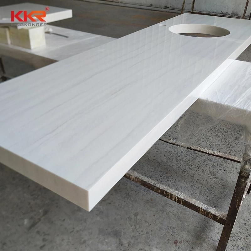 Pure White Quartz /Granite/ Marble Custom Kitchen Countertops Acrylic Solid Surface Worktop