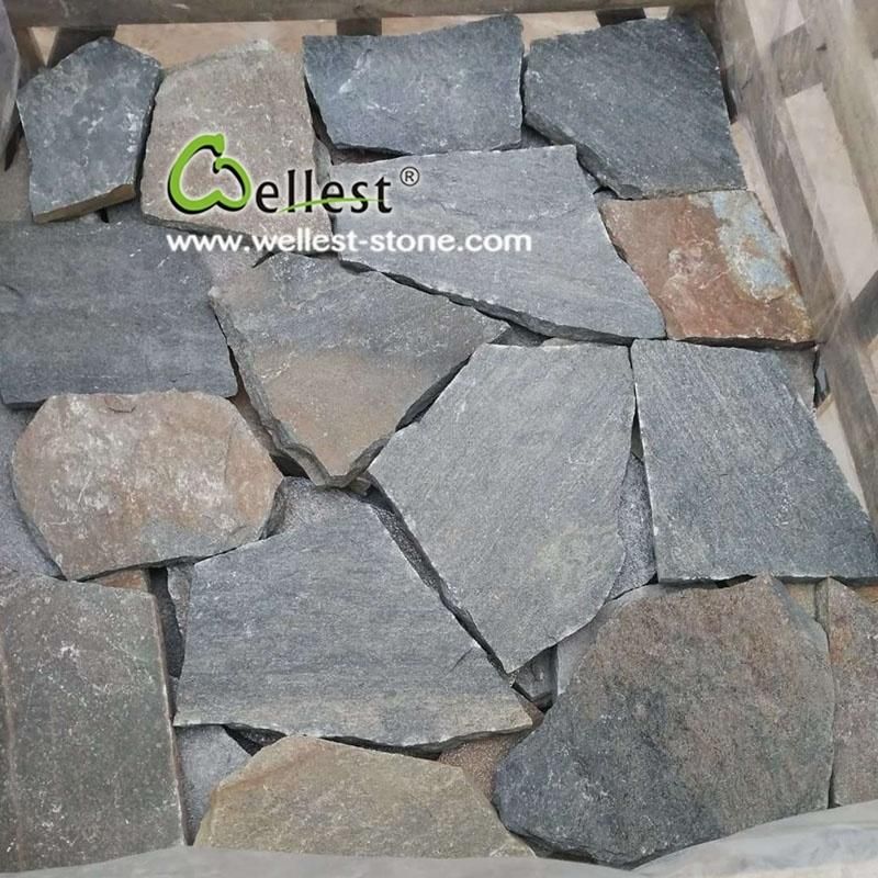 Blue Quartzite Stone Crazy Paving Field Stone for Garden
