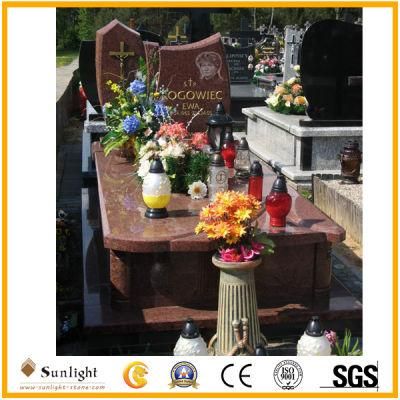 Azul Macaubas Blue Red Pink Granite Tombstone White Granite Gravestone
