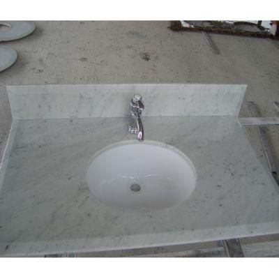 Customized Good Quality White Marble Bathroom Vanity Tops