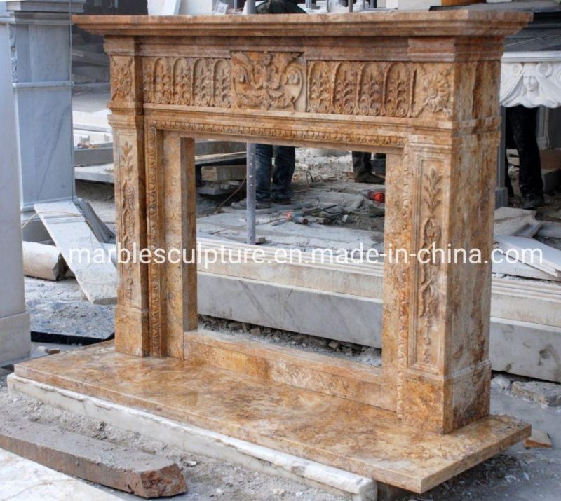 Classic Simple Style Indoor Decoration Sculpture Marble Fireplace (SYMF-034)
