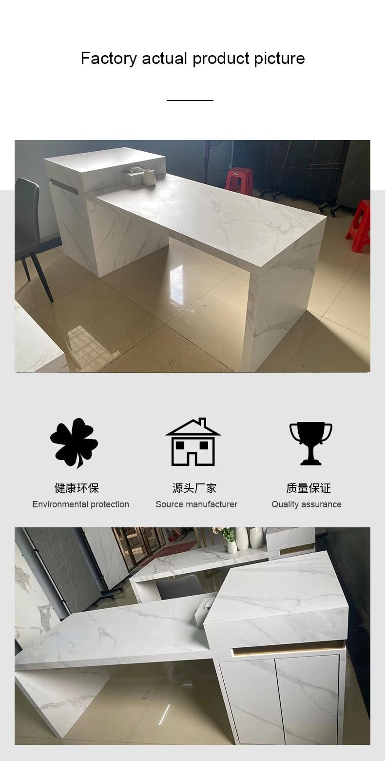 Nordic Style Multifunction Rock Board Plate Home Furniture Snow White Solid Wood Cabinet Kitchen Island Restaurant Table