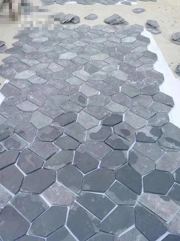 Outdoor Slate Mesh Paver Chinese Factory for Sale Grey Paving Stone Garden Landscaping