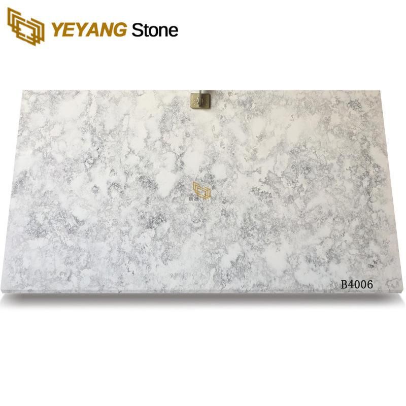 New Polished Calacatta White/Black/Grey Quartz for Counter/Table/Vanity Top