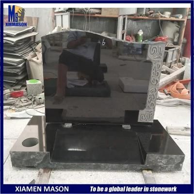 Europe Style Black Granite Gravestone for Cemetery Garden