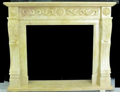 Custom Classical French Style Carrara White Marble Fireplace Surround