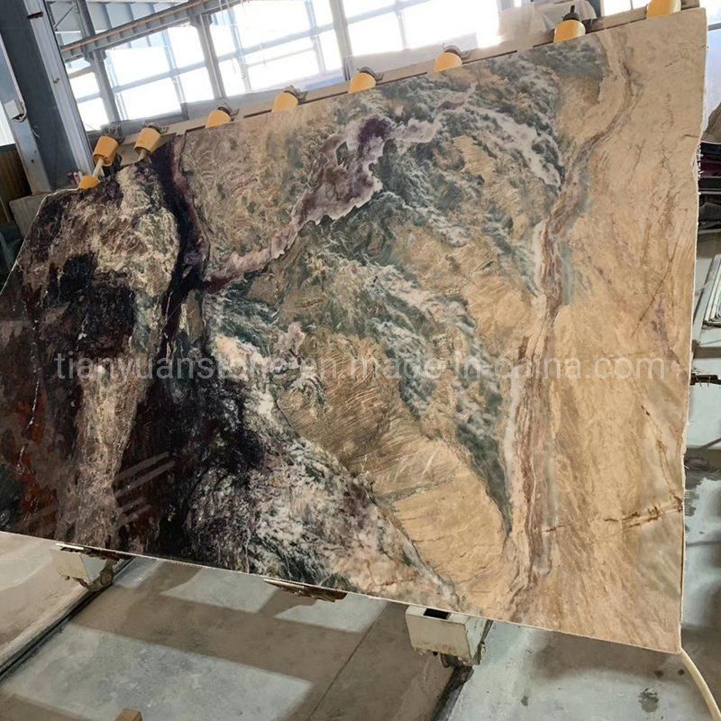 Black Granite Titanium/ Black and Gold Slabs for Counter Tops and Leather Wall