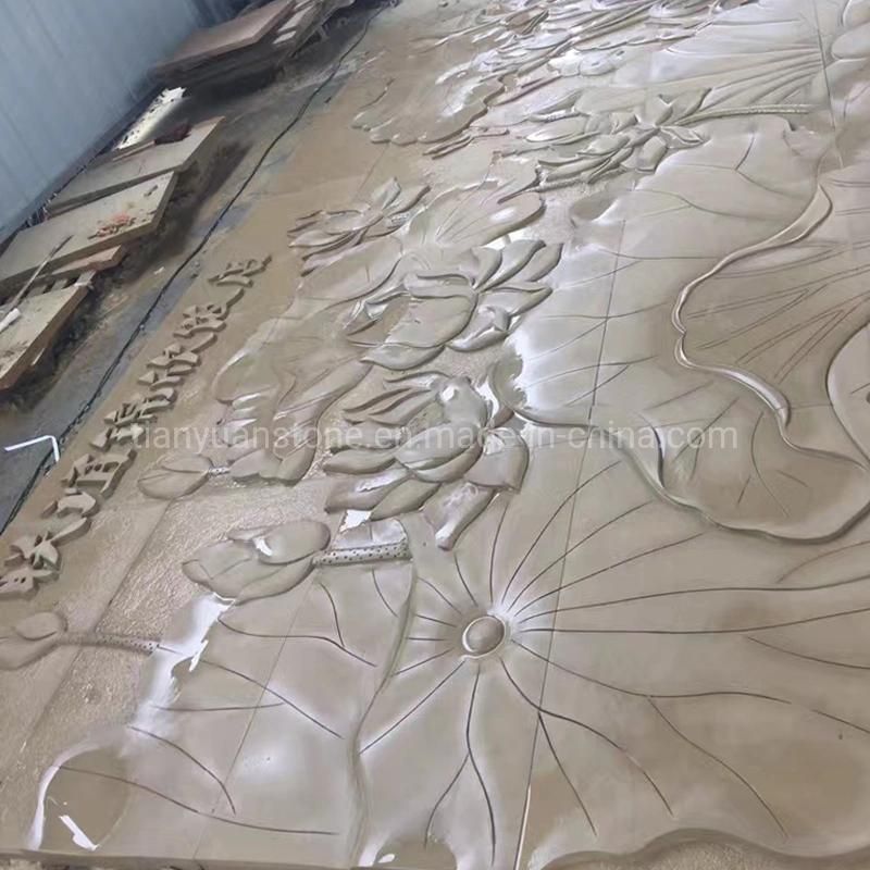 Yellow Sandstone Sculpture Relief for Wall Hanging Art Decoration