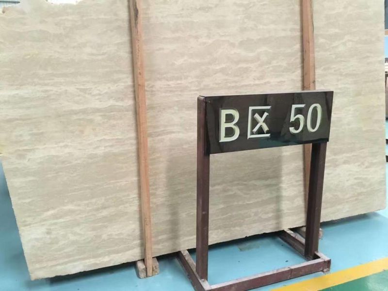 Polished Beige Traveltine Stone, Natural Stone, Building Material
