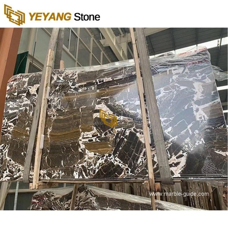 Antique River Marble for Floor/Wall Slabs/Tiles/Stairs/Mosaic/Vanity Black Marble Slabs