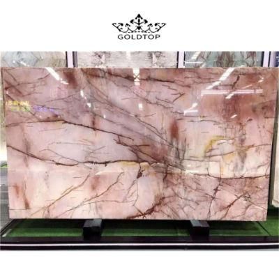 Home Decoration Natural Stone Polished/ Honed Surface Bathroom/Kitchen /Living Room Countertop Pink Crystal Marble for Home