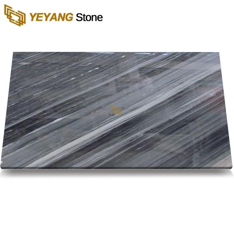 High Quality Black Crystal Mable with White/Grey Veins for Countertop/Floor/Wall/Tile