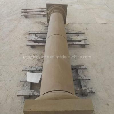 Simple Design Beige Sandstone/Marble Roman Column