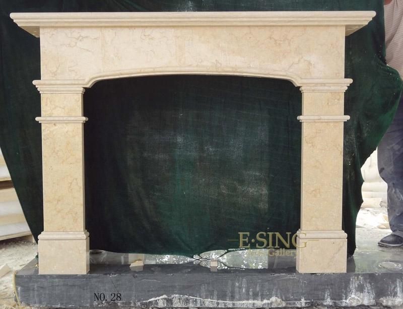 White Marble Fireplace Decoration Mantel
