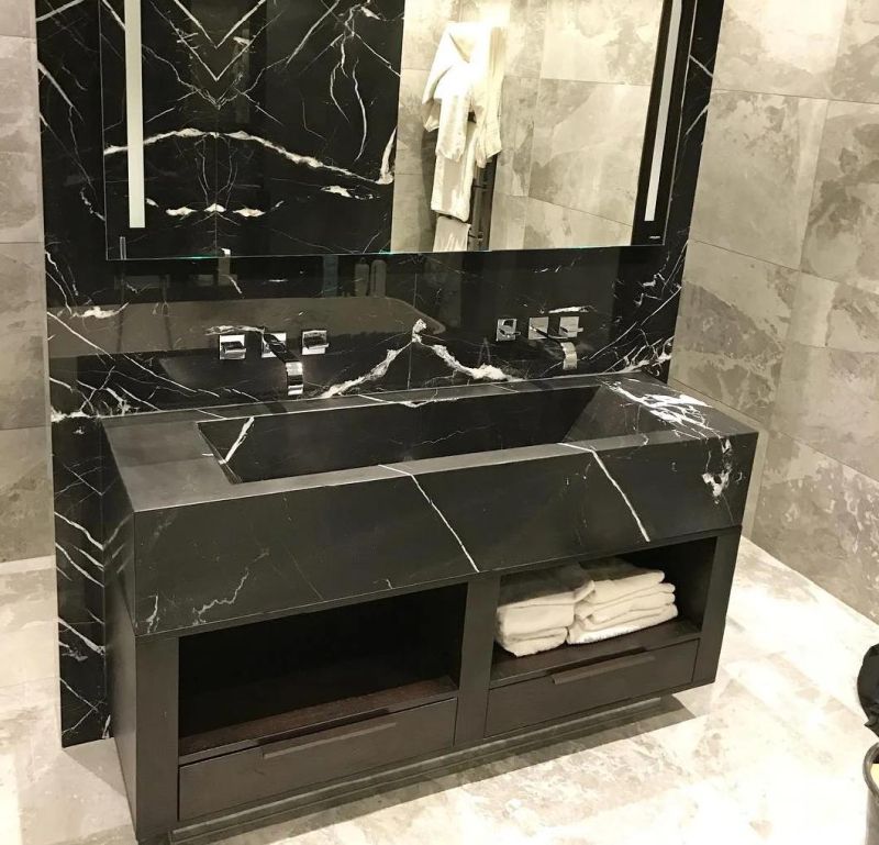 Natural Black Marble Countertops/Vantiy for Kitchen/Bathroom/Construction Hotel Project Wholesale