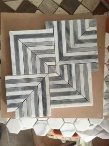 Italy Grey &amp; Polaris Marble / Marble Mosaic Tile Backsplash