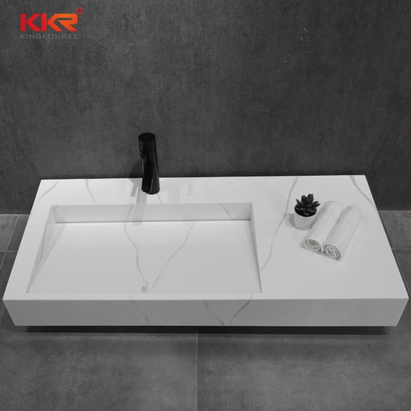 Cut to Size 72 Inch Stone Sink Resin Solid Surface Bathroom Countertop Sinks