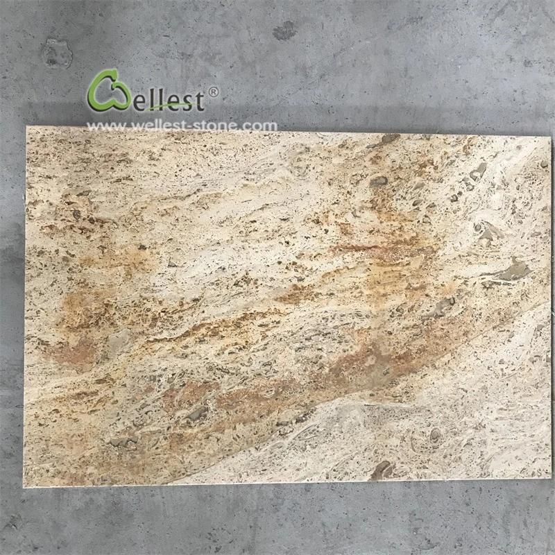 Rough Surface Golden Beige Travertine French Pattern for Swimming Pool Paver