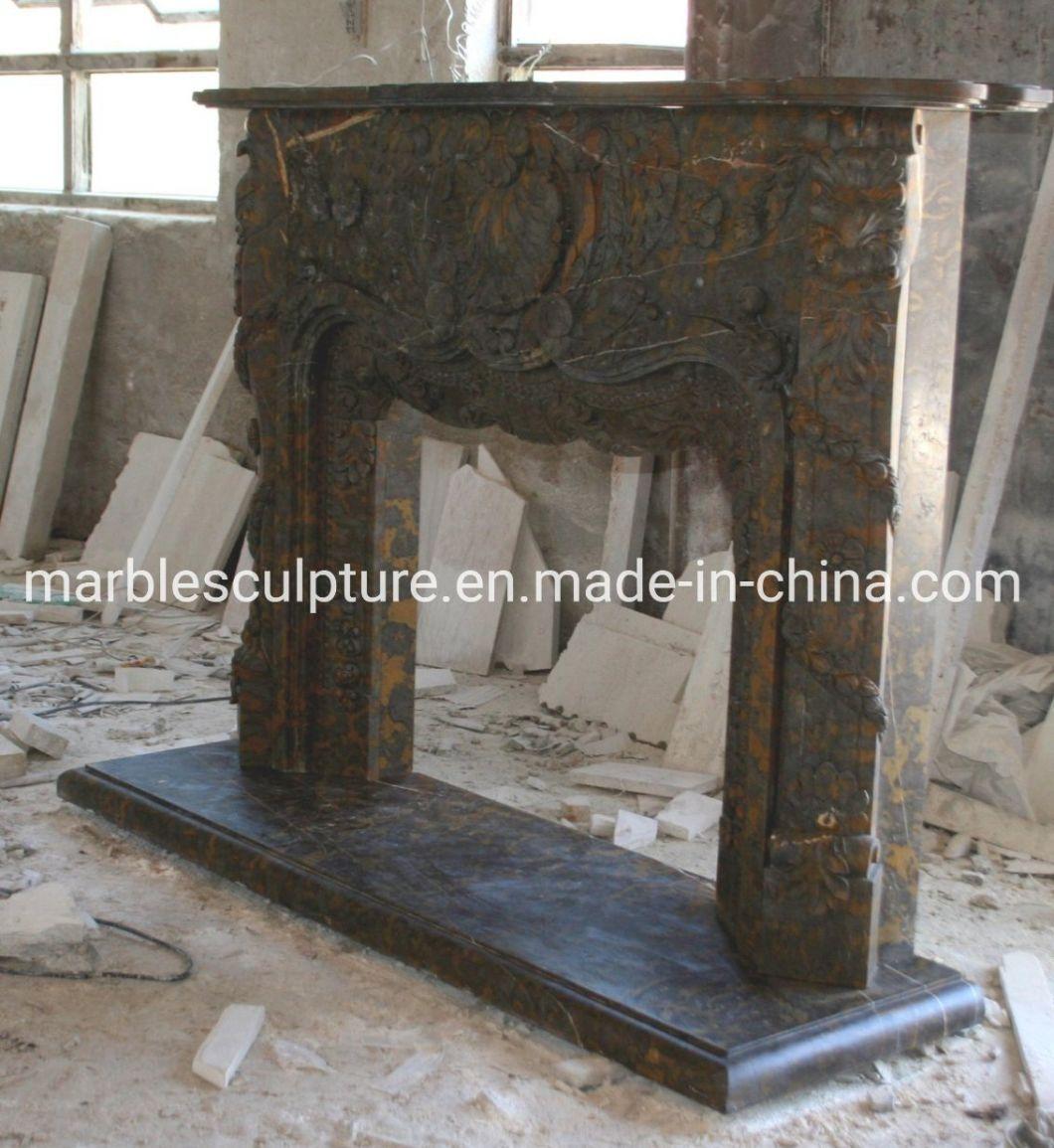 Hand Carving Natural Stone Cheap Marble Fireplace (SYMF-120)