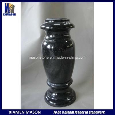 Black Granite Cemetery Vases for Gravestones