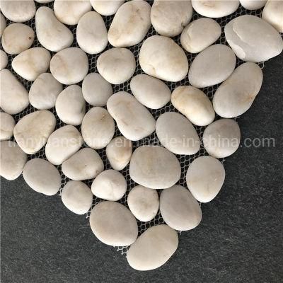 Garden Path and Bathroom Floor Decorative White Pebble Stone Tile