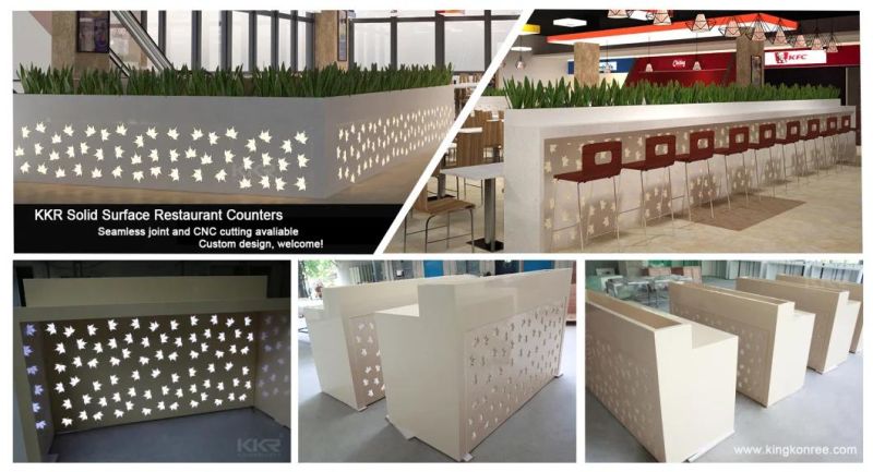 Customized Size Luxury Waterproof Carrara White Kitchen Solid Surface Marble Countertop