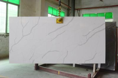 Luxury Natural White Marble Look Overland Quartz Decorative Stone
