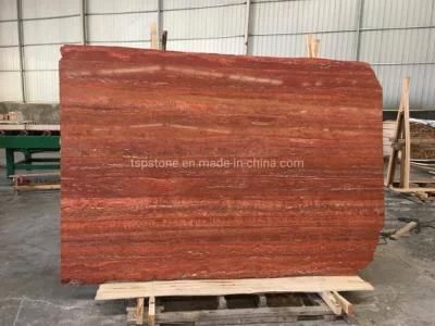Red Travertine Marble Slab and Tiles for Project