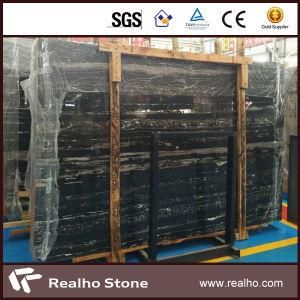 Chinese Flavour Silver Dragon/Silver Portoro Marble Slab with White Veins