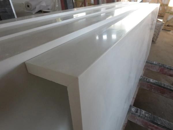 Prefab White Quartz Countertop for Kitchen/Bathroom