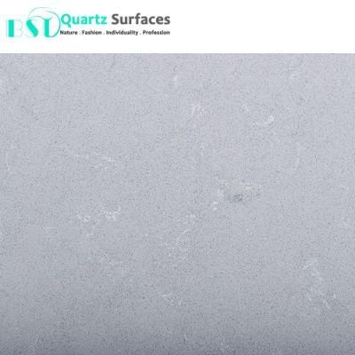 China Grey Artificial Quartz Stone Slabs with White Vein