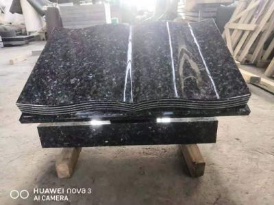 Pearl Blue Granite Book Shape Monuments Headstone Memorial USA UK