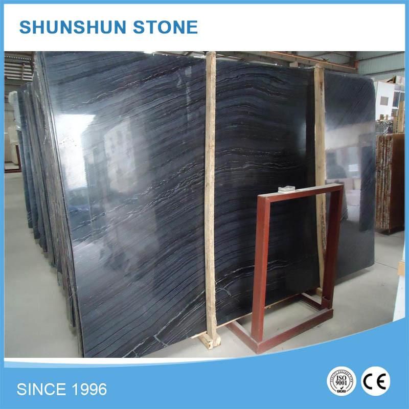Black Antique Wooden Vein Marble Slabs (high quality, good selling)