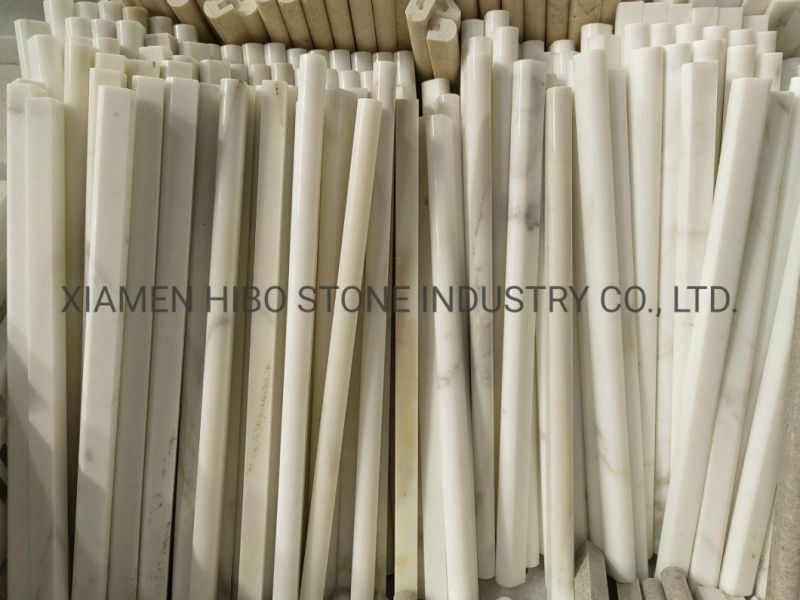 Italian Luxury Calacatta Gold Round Pencil Marble Trim Molding