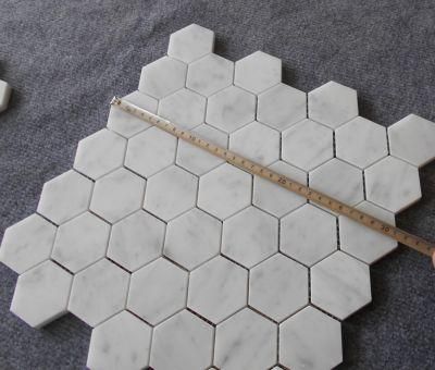 Made in China New Carrara White Marble Mosaic Bathroom Tile