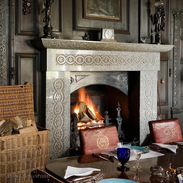 Gothic Inspired Marble Fireplace Mantel