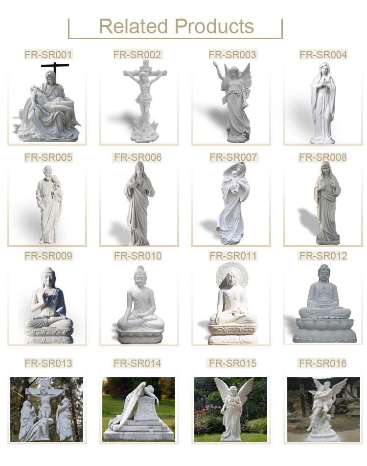 Memorial Angel Sculpture Natural White Marble Angel Head Stone for Cemetery Decoration