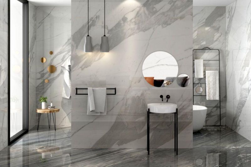 Whtie Calacatta Natural Italian Marble Table Background Flooring