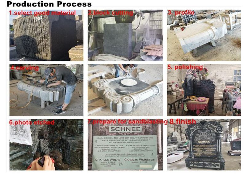 Exqusite Elegant High Quality Jewish Style Granite Tombstone Monument
