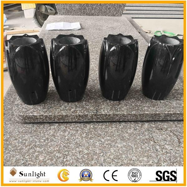 Custom India Black Granite Monument Headstone Tombstone (With Carving Angel)