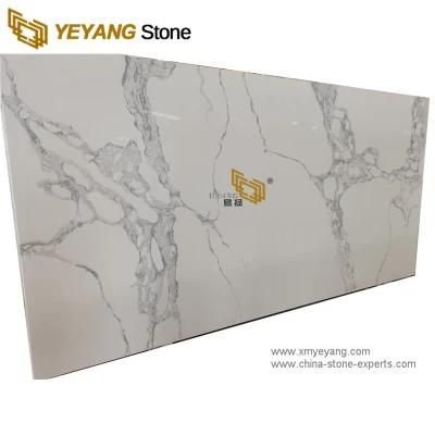 Kitchen Countertop Artificial White Quartz for Vanity/Backsplash/Sink/Worktops/Bathroom/Countertop