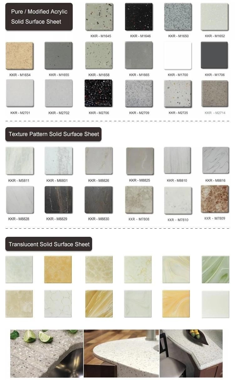 20mm Corian Slabs Faux Panel Artificial Solid Surface Slabs for Yacht
