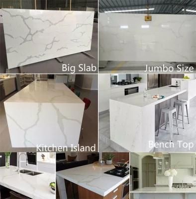 Cheap Prefab Quartz Island Countertops with Multi-Colored Veins