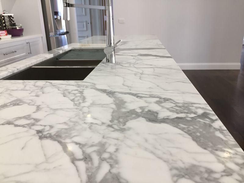 Italy Luxury Calacatta White Stone Kitchen Countertop Marble Dining Table