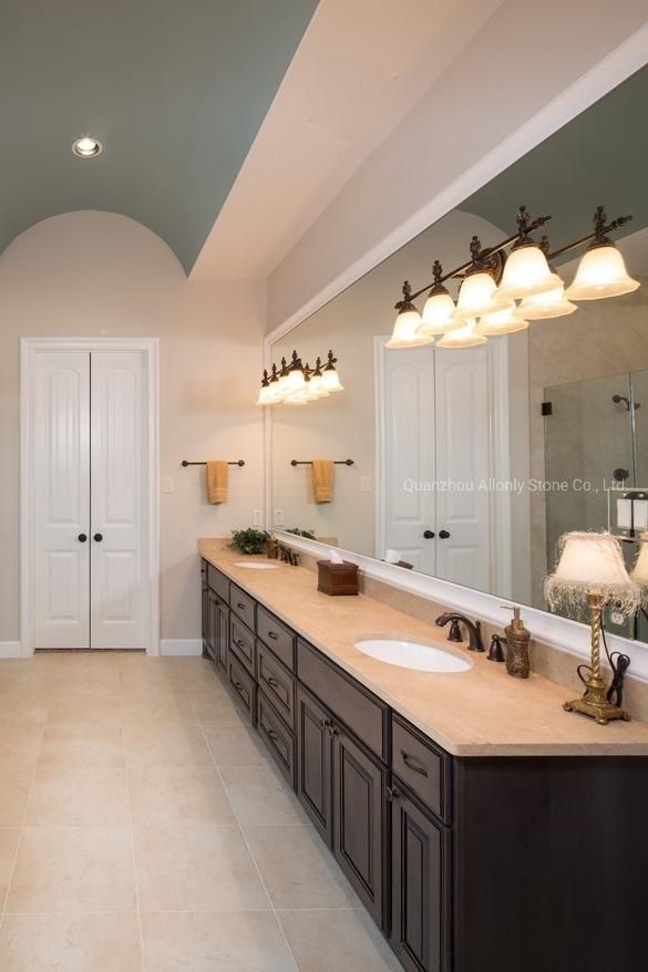 Customized Natural Cream Marfil Marble Countertop for Bathroom and Kitchen