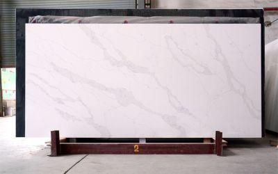 Work Top 20mm Thickness Artificial White Calacatta Quartz Stone Countertop Home Decoration