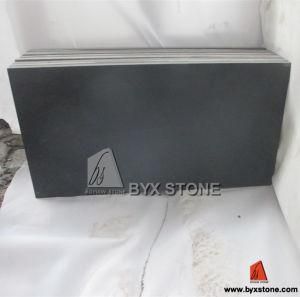 Mongolian Black Honed Granite Floor Tile for Exterior Flooring